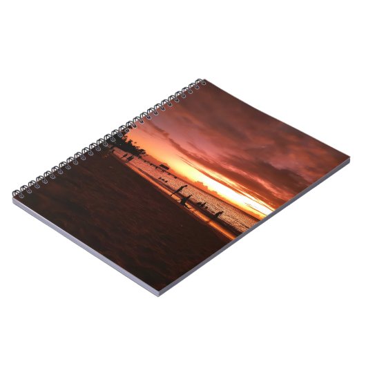 Caribbean Sunset Glow Spiral Notebook Notizblock (Linke Seite)
