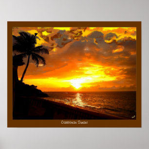 Caribbean Sunset Print Poster