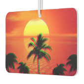 Caribbean Sunset Vaporwave Ästhetische Retro 80er  Autolufterfrischer (Links)