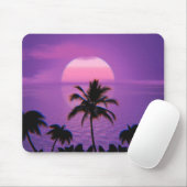 Caribbean Sunset Vaporwave Ästhetische Retro 80er Mousepad (Mit Mouse)