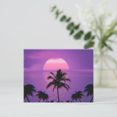Caribbean Sunset Vaporwave Ästhetische Retro 80er  Postkarte (Stehend Vorderseite)
