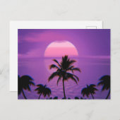 Caribbean Sunset Vaporwave Ästhetische Retro 80er Postkarte (Vorne/Hinten)