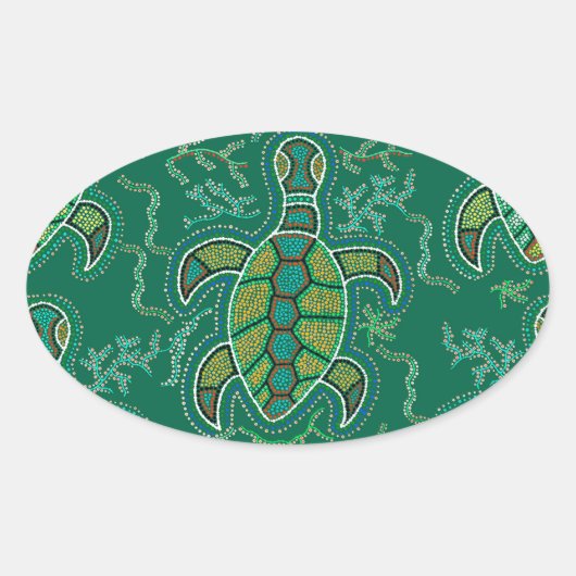 Caribbean Tortuga Ovaler Aufkleber (Vorderseite)