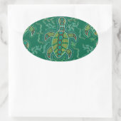 Caribbean Tortuga Ovaler Aufkleber (Tasche)