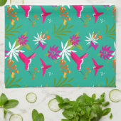Caribbean Vibes Bright Hummingbird Pattern Geschirrtuch (Gefaltet)