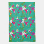 Caribbean Vibes Bright Hummingbird Pattern Geschirrtuch (Vertikal)