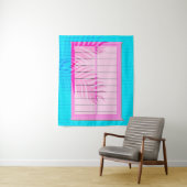 Caribbean Vibes Pink und Blue Window Shutters Wandteppich (Beispiel)