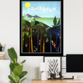 Caribbean Werbeaktion Vintage Poster (Heimbüro)