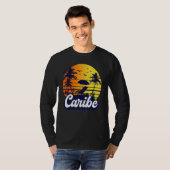 Caribe Sunset Beach Retro T-Shirt (Vorne ganz)