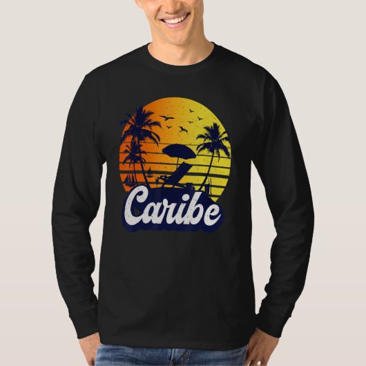 Caribe Sunset Beach Retro T-Shirt (Vorderseite)