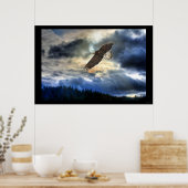 Cariboo Bald Eagle & Sunset Motivierend Poster (Küche)