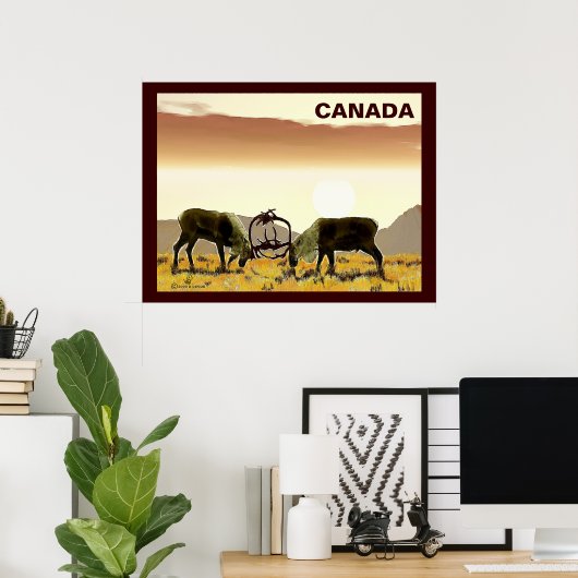 Caribou Duel - Canada Poster (Heimbüro)