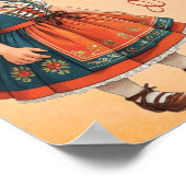 Caricature Girl dressed up in Vintage German Poster (Ecke)