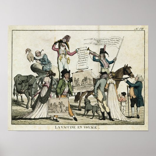 Caricature of quack doctors offering vaccines poster (Vorne)