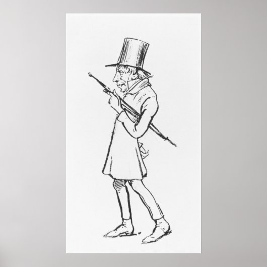 Caricature of Soren Aabye Kierkegaard Poster (Vorne)