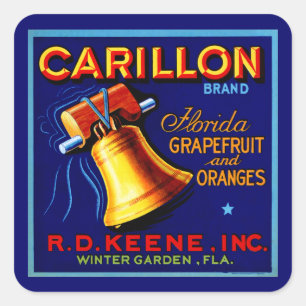 Carillon Florida Grapefruits Quadratischer Aufkleber