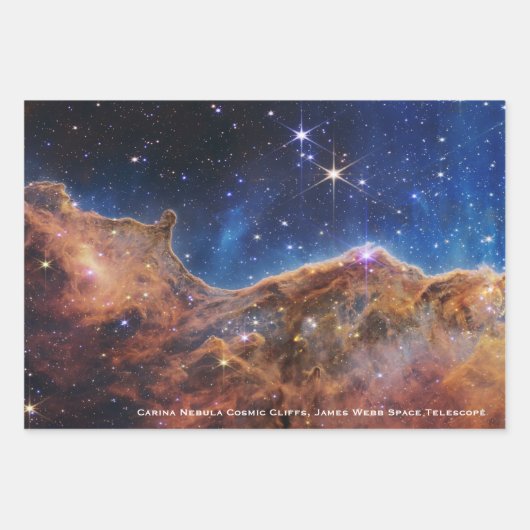 Carina Nebula Cosmic Cliffs James Webb HiRes Geschenkpapier Set (Vorderseite)
