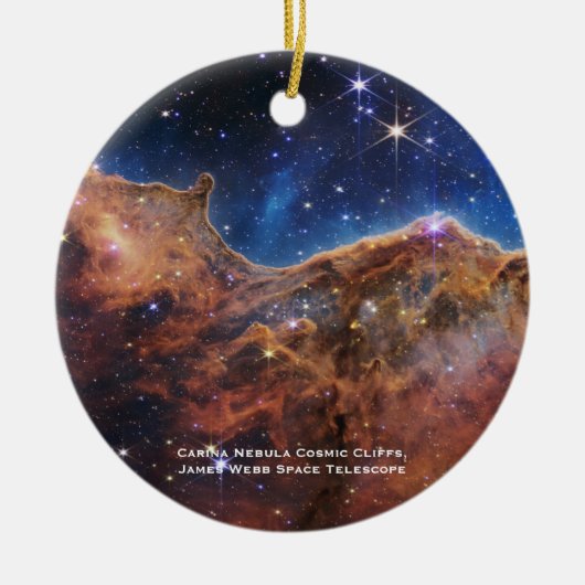 Carina Nebula Cosmic Cliffs James Webb Weihnachten Keramik Ornament (Vorne)