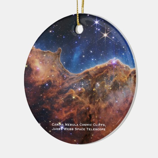 Carina Nebula Cosmic Cliffs James Webb Weihnachten Keramik Ornament (Links)