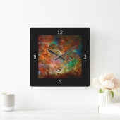 Carina Nebula in Argo Navis constellation Quadratische Wanduhr (Zuhause)