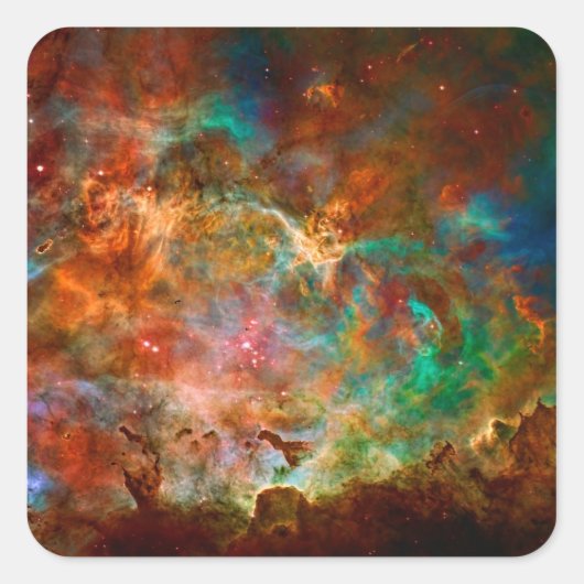 Carina Nebula in Argo Navis Konstellation Quadratischer Aufkleber (Vorderseite)