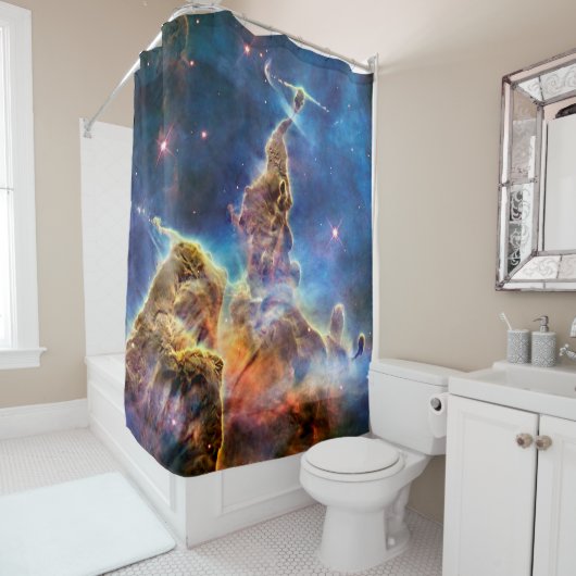 Carina Nebula Mystic Mountain Foto Duschvorhang (Beispiel)