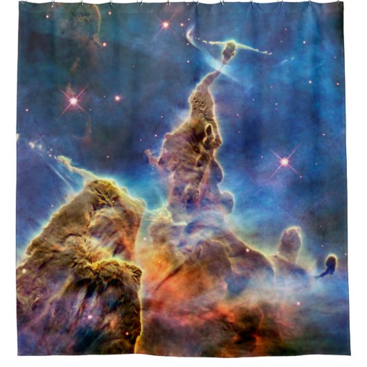 Carina Nebula Mystic Mountain Foto Duschvorhang (Vorderseite)