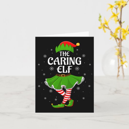 Caring Elf Christmas Family Girls Women Elf Squad Karte (Gelbe Blume)