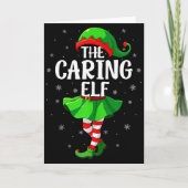 Caring Elf Christmas Girls Women Elf Squad Xmas Fa Karte (Vorderseite)