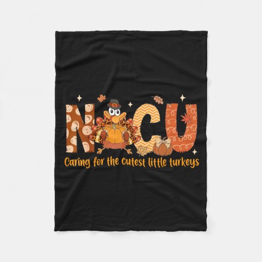 Caring For The Cutest Turkeys Nicu Nurse Thanksgiv Fleecedecke (Vorderseite)
