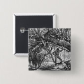 Caripuna amerikanischer Ureinwohner mit Tapir Button (Vorne & Hinten)