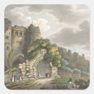 Carisbrook Schloss, 'von der Insel von Wight Quadratischer Aufkleber