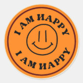 Carita Feliz Pegatina/stickers Runder Aufkleber (Vorderseite)