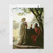Carl Bloch: Frau am Brunnen Postkarte (Vorne/Hinten)