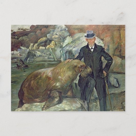 Carl Hagenbeck in seinem Zoo, 1911 Postkarte (Vorderseite)