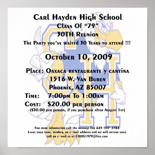 Carl Hayden Poster (Vorne)
