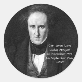 Carl Jonas Liebe Ludvig Almqvist c1835 Runder Aufkleber