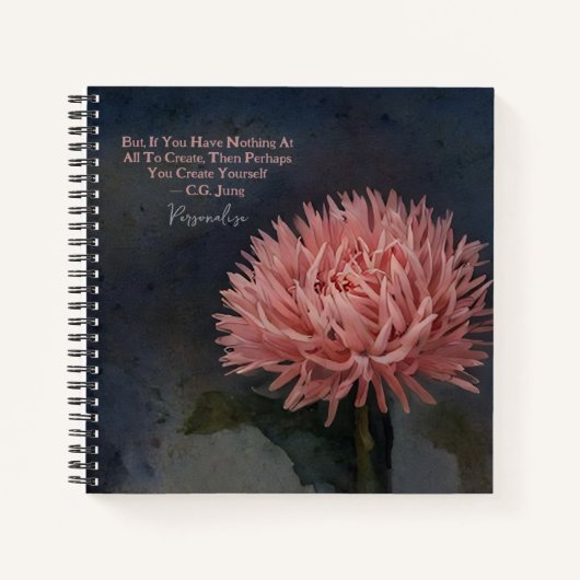 Carl Jung Creative Quote Niedlich Pink Blume Journ Notizblock (Vorderseite)
