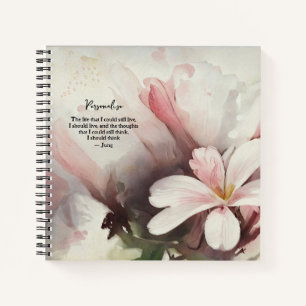 Carl Jung Life Zitat Pink White Lily FloralJournal Notizblock
