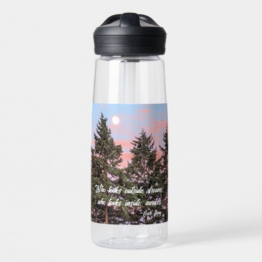 Carl Jung Quote Rising Moon Sunset Trinkflasche (Vorne)