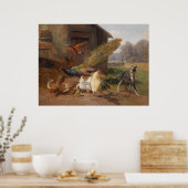 Carl Jutz Vintag den Hund im Geflügelhof Poster (Küche)