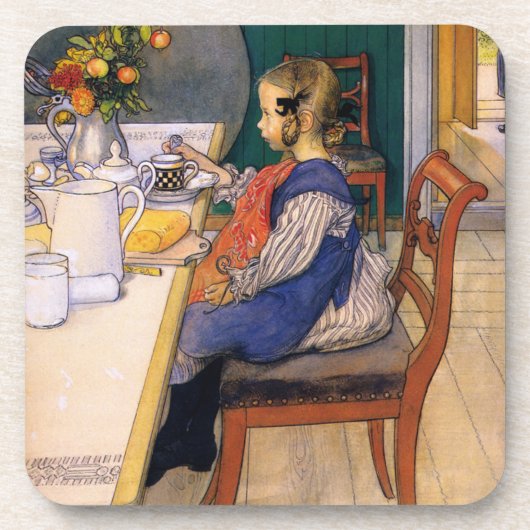 Carl Larsson A Late Risers Miserable Breakfast Getränkeuntersetzer (Vorderseite)