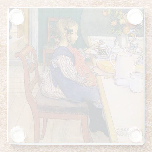 Carl Larsson A Late Risers Miserable Breakfast Glasuntersetzer (Rückseite)