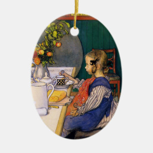 Carl Larsson A Late Riser's Miserable Breakfast Keramik Ornament