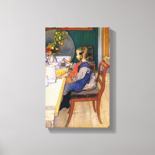 Carl Larsson A Late Riser's Miserable Breakfast Leinwanddruck (Vorderseite)