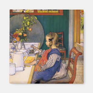 Carl Larsson A Late Riser's Miserable Breakfast Magnet