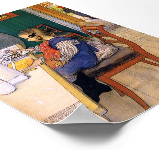 Carl Larsson A Late Riser's Miserable Breakfast Poster (Ecke)