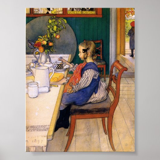 Carl Larsson A Late Riser's Miserable Breakfast Poster (Vorne)