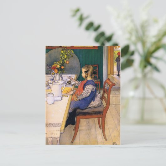 Carl Larsson A Late Riser's Miserable Breakfast Postkarte (Stehend Vorderseite)