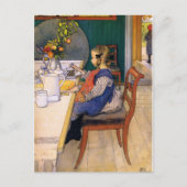 Carl Larsson A Late Riser's Miserable Breakfast Postkarte (Vorderseite)
